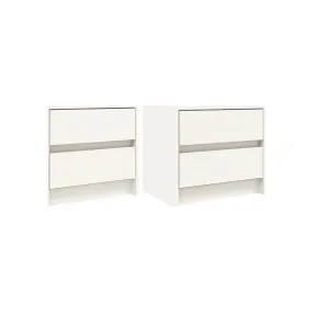 Mesitas de noche 2 uds madera maciza pino blanco 40x31x35,5 cm